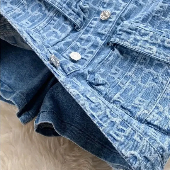 Denim two piece skirt set medium wash - Picture 5 of 9